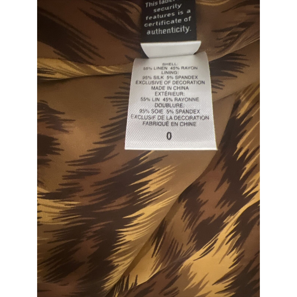 Diane von Furstenberg JUNTA Silk Laser Cut-Out Beaded W/ Leopard Mini Skirt Sz 0 - Picture 9 of 10